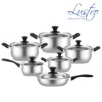 Lustro Cookware Set 6pc Black
